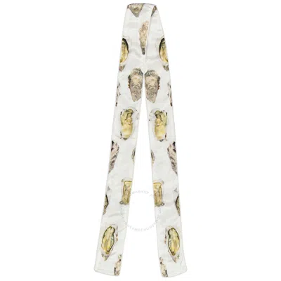 Burberry Oyster Pearl Print Silk Scarf In Neutral