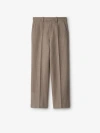 Burberry Wool-blend Pinstripe Trousers In Mink