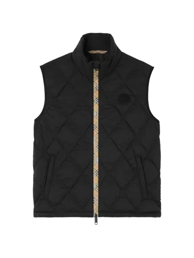 Burberry Packable Quilted Nylon Acresford Gilet In Black