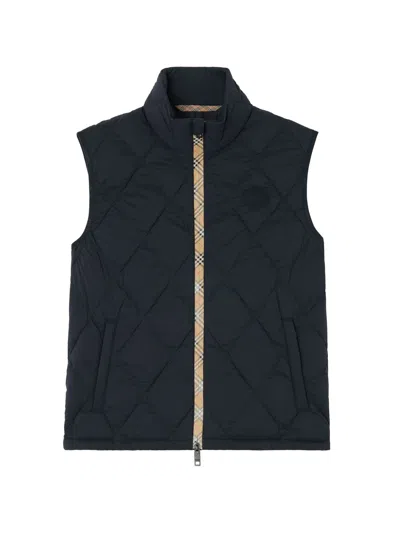 Burberry Packable Quilted Nylon Acresford Gilet In Black