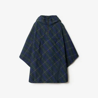 Burberry Packaway Check Twill Cape In Midnight