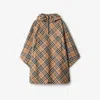 Burberry Beige Packaway Check Twill Cape Jacket In Sand
