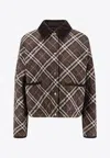 Burberry Padded Check Jacket In Brown