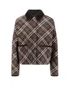 Burberry Cropped Quilted Nylon Jacket With Check Pattern Women In Multi