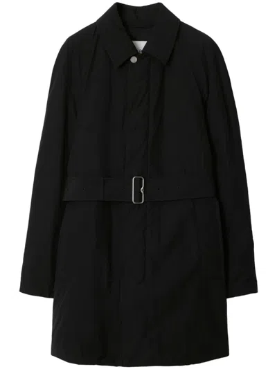 Burberry Short Nylon Cotton Padded Car Coat In Black