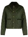 Burberry Cropped Quilted Jacket In Green