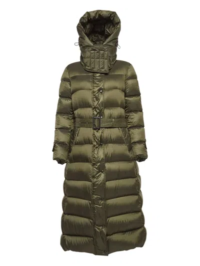 Pre-owned Burberry Padded Hooded Belted Coat