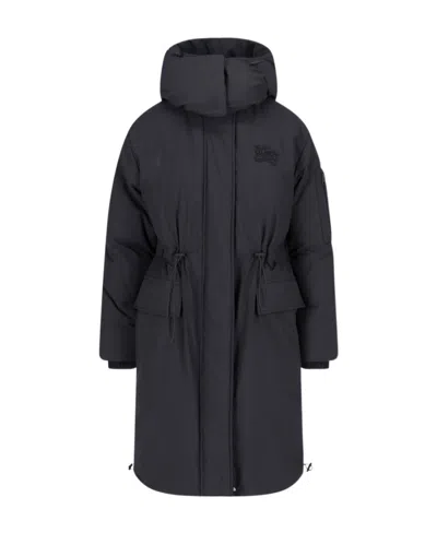 Burberry Padded Hooded Coat In Black