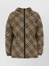 Burberry Padded Jacket With Embroidered Design And Hood In Brown