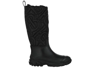 Pre-owned Burberry Padded Monogram Boot (women's) Sneakers In Black