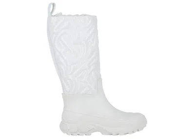 Pre-owned Burberry Padded Monogram Boot (women's) Sneakers In White