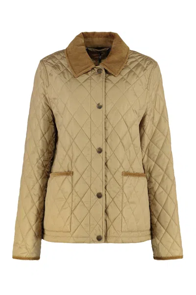 Burberry Padded Nylon Quilted Jacket In Sand