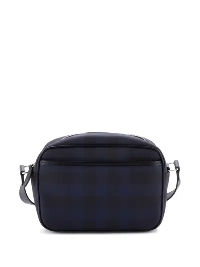 Pre-owned Burberry Paddy Check E-canvas Small Crossbody Bag In Black
