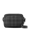 Burberry Paddy Leather Messenger Bag In Gray