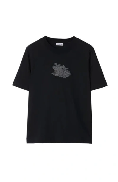 Burberry Paisley Ekd Cotton T-shirt In Coal