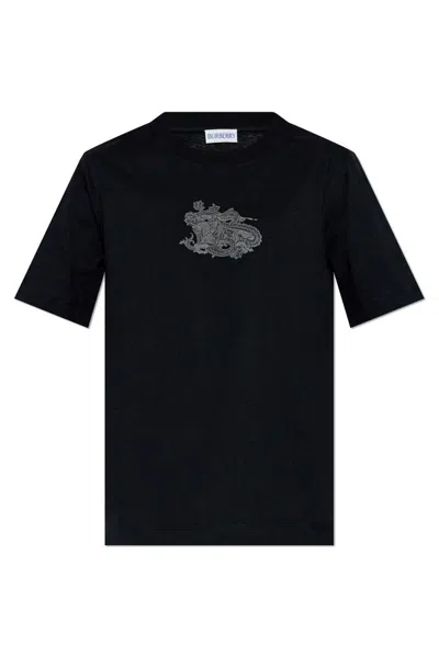 Burberry Paisley Ekd Crewneck T In Black