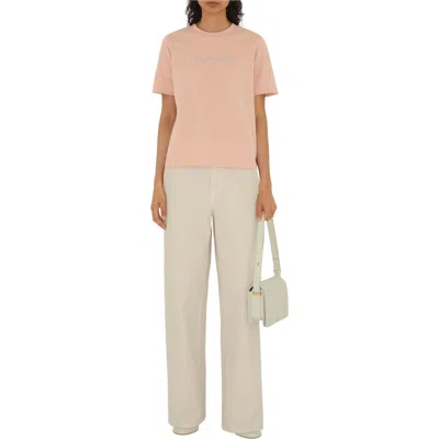 Burberry Paisley Logo Cotton T-shirt In Pink