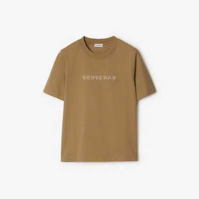 Burberry Paisley-logo Cotton T-shirt In Teddy