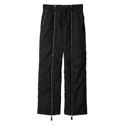 Burberry Paisley Nylon Zip Cargo Trousers In Black
