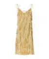 Burberry Paisley Patterned Plain Knitted Dress In Sand Color