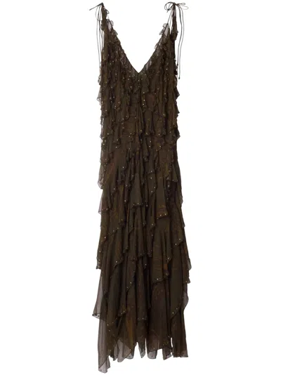 Burberry Paisley Print Dress In Brown