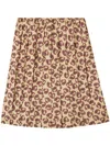 Burberry Pleated Paisley Silk Skirt In Neutrals