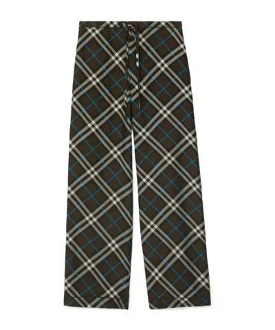 BURBERRY BURBERRY STRAIGHT-LEG CHECKED DRAWSTRING TROUSERS