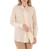 BURBERRY BURBERRY PALE BISCUIT KIMMY SILK PUSSY BOW BLOUSE