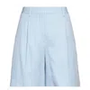 Burberry Pale Blue Lorie Tailored Shorts In Blue