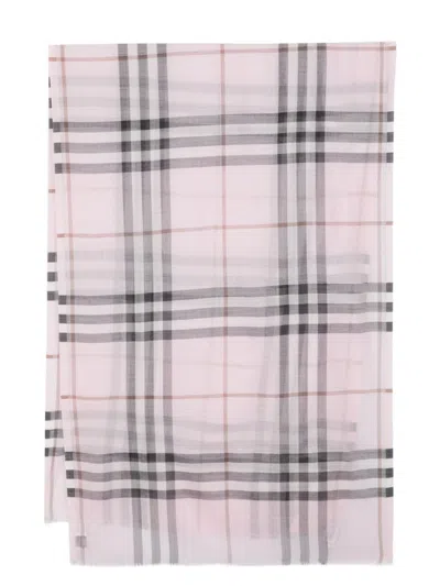 Burberry Giant Check Wool-blend Scarf In Pink