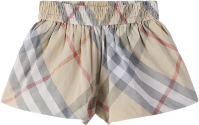 Burberry Little Boy's & Boy's Fabian Check Shorts In Pale Stone Check