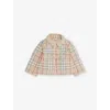 Burberry Pale Stone Ip Check Tommy Check-pattern Woven Jacket 3-24 In Neutral