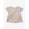 BURBERRY BURBERRY PALE STONE IP CHECK ZOEY CHECK-PRINT COTTON DRESS 6-24 MONTHS