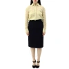 BURBERRY BURBERRY PALE YELLOW PATTERN KESTREL LACE TOP