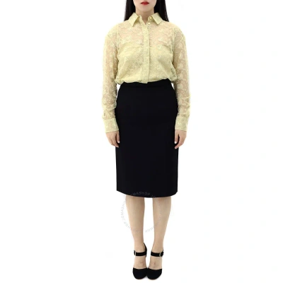 Burberry Pale Yellow Pattern Kestrel Lace Top