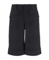 Burberry Relaxed-fit Green Shorts With Elastic Waistband In Black