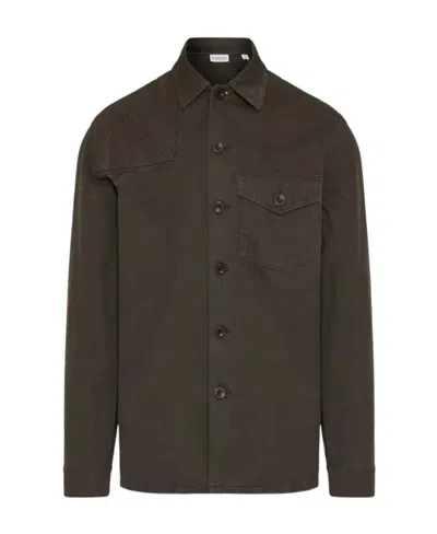 Burberry Panelled Cotton Shirt In Brown
