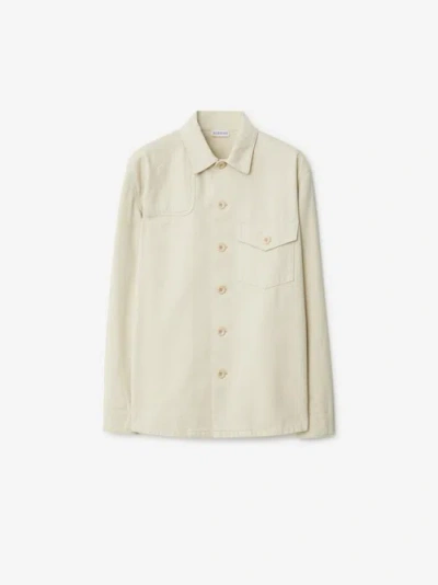 Burberry Panelled Cotton Shirt In Neutral