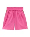 Burberry Kids Aimee Check Shorts In Pink