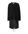 Burberry Perren Contrast Nylon Panel Wool Cashmere Cardigan In Black