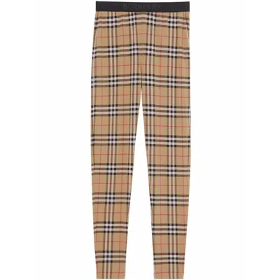 Burberry Printed Stretch Nylon Leggings In Brown