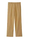 Burberry Straight-leg Cotton Trousers In Brown