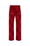 Burberry Plaid-check Wide-leg Wool Trousers