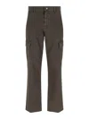 Burberry Cotton Cargo Trousers Brown In Gray