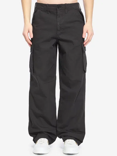 Burberry Pantaloni Cargo In Cotone In Black