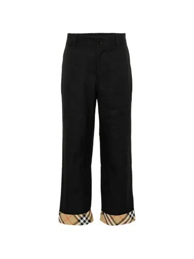 Burberry Kids' Pantaloni Chino In Black