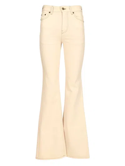Burberry Pantaloni Jeans White In Brown