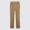 Burberry Corduroy Pant With Embroidered Plaid Pattern In Brown