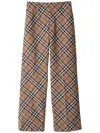 Burberry Tailored Wool Blend Trousers With Nova Check Pattern In Multicolour