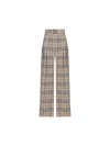 Burberry Brown Embroidered Twill Wide-leg Pant In White